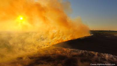 Dramatic Sunset Peat Fire Near Resharkin - July 4th 2018